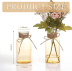 Gold Vases for Centerpieces Set of 12, Mason Jars Boho Cylinder Bud Vases in Bulk, Flower Glasses for Weddings Parties Vintage Home Decor