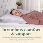 ComfyDown Premium Feather and Down ComfyPlush Supportive Bed Pillow for Sleeping, Luxury Diemend Quilted Cotton Cover, Made in USA, Twin Size, Medium Firm (Queen = 20x30)