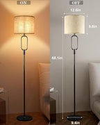 Lightdot 68IN Black Floor Lamp Dimmable Linen Shade LED Floor Lamps with 3000K Soft Warm White for Wedding/Party, Modern Tall Lamp for Living Room/Bedroom (Bulbs Included)