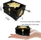 Youtang Music Box Engraved Wooden Gifts Mini Musical Box Play Dreaming for Birthday/Anniversary/Valentine's Day/Christmas (Hand Crank, Black)