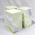 Luxury Marble Side Table,Square End Table for Modern Sofa and Bed, Living Room, Sofa, Bedroom(Fende Green)