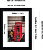 8x10 Picture Frame Set of 6, Display Pictures 5x7 with Mat or 8x10 Without Mat for Wall Mounting or Table Top Display,Black