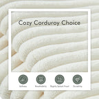 Boneless Sectional Cloud Couch Sofa for Living Room, 112" U-Shaped Modular Modern Lounge Sleeper Beige Couches with Chaise, No Assemble, Cordury Compression Upholstered Sofas