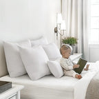 MIULEE Feather Pillow Insert 12x20, Decorative Down Throw Pillow Insert Fluffy Throw Pillow Cotton Fabric for Sofa Bed Couch