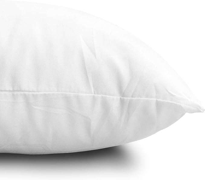 EDOW Throw Pillow Inserts, Set of 2 Lightweight Down Alternative Polyester Pillow, Couch Cushion, Sham Stuffer, Machine Washable. (White, 26x26)