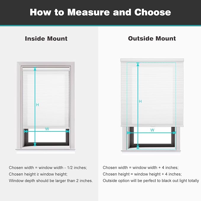 Changshade Cordless Cellular Shades, Light Filtering Honeycomb Shades for Windows, Pull Down Pleated Blinds, Easy to Install for Indoor Windows and French Doors,42" W x 72" H, White