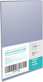 Binditek 50 Pack 8 Mil PVC Clear Binding Presentation Covers, 11 x 17 Inches, Tabloid Size, Square Corners, Un-Punched, Office School Supplies