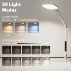 LED Desk Lamp for Home Office, Desk Light for Video Call, 3 Color Temperature 10 Brightness Computer Light, Dimmable Led Desk Light with Memory & Timer Func, Metal Swing Arm Architect Desk Lamp White