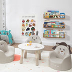 AZSKY Nursery Shelves Light Walnut Floating Book Shelf Organizer for Baby Nursery Décor Wall Book Shelves for Kids Room 24 Inch Wood Wall Ledge Shelves for Bathroom Kitchen Spice Rack a Set of 3