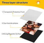 YixangDD 5 Pack Magnetic Picture Frame, 4 x 6 Inches Fridge Magnetic Photo Frames, Magnetic Photo Frames for Refrigerator, Home, School, Office (Black)