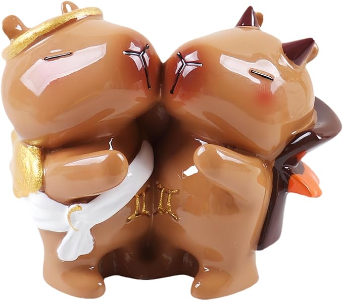Capybara Zodiac Figurine, Gemini Animal Theme Desk Decor, Resin Collectible(Gemini)