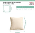 Trendy Home 20x20 100% Natural Cotton Throw Pillow Insert(Set of 2), Bed and Couch Pillows Stuffer Hypoallergenic, Decorative Home Outdoor Sofa Pillow Filler (Cotton, 2 Pack)