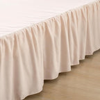 Bed Skirt Queen Size Ruffled Bed Skirt with Split Corners, 18 Inch Drop Dust Ruffle Bed Skirt with Platform, Cream, Queen- 18" Drop