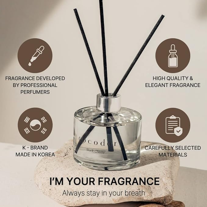 COCODOR Signature Reed Diffuser/Cedar Wood/6.7oz/1Pack / Home Fragrance Scent Essential Oil Stick Diffuser for Bedroom Bathroom Home Décor
