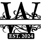 Custom Metal Signs | Last Name Sign | Split Letter Monogram Wall Decor | Custom Outdoor Signs | Personalized Wedding Gift | Housewarming Couples Gift | Outdoor Metal Sign | Metal Art