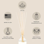 Sweet Water Decor Pumpkin Spice Reed Diffuser Set - Pumpkin, Cloves, Cinnamon, and Vanilla Fall Scented Diffusers - Scent Diffusers for Home, Long Lasting Fragrance, Made in The USA