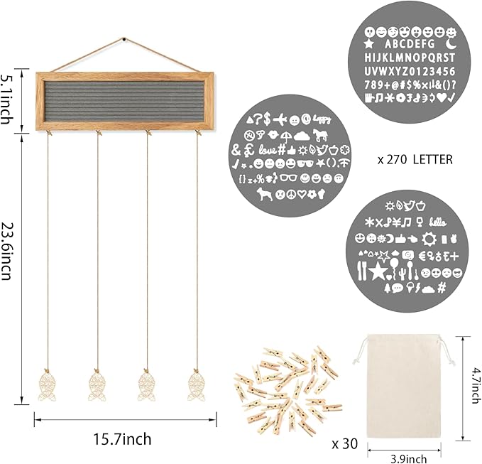 Collage Picture Frames for Wall, Birthday Gifts for Mom Women Teenage Girls, Polaroid Picture Display Felt Letter Board with 270 Letters and 30 Clips, Unique DIY Mothers Day Gifts