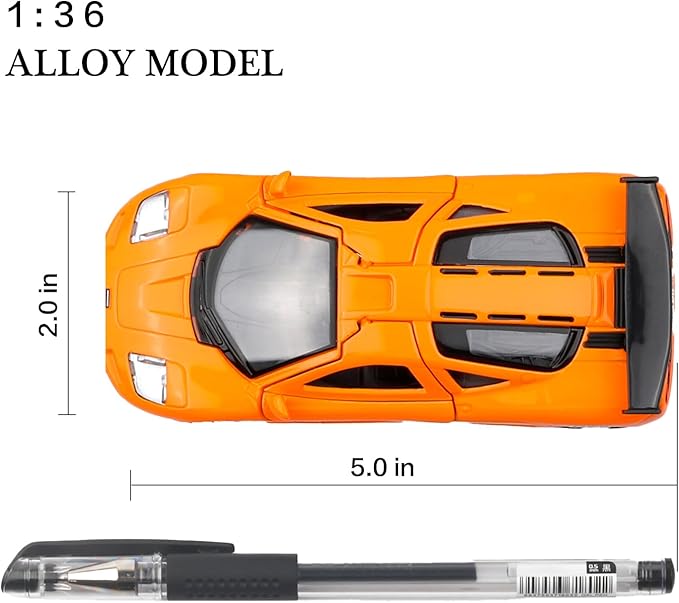 1/36 Scale Mclaren F1 Diecast Cars Models,Pull Back Vehicles Mclaren Toy Cars,Cars Gifts for Boys Girls Orange