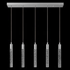 Kitchen Island Lighting Modern Light Fixture Chrome Pendant Light Dimmable LED Chrome Finish Mini Crystal Pendant Lights for Dining Room Living Room（5-Light）