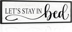 Let's Stay in Bed Wall Decor: Family Bedroom Signs Wall Decor Above Bed Framed Modern Farmhouse Rustic Wall Signs Hanging Plaques Master Bedroom Aesthetic Minimalist Wall Art 12" x 40"