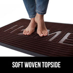 GORILLA GRIP 100% Waterproof All-Season WeatherMax Doormat US Designed Natural Rubber, Stain and Fade Resistant, Low Profile Indoor Outdoor Door Mats, Easy Clean Patio Mat, Espresso Home Paw