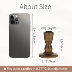 Wooden Taper Candle Holders: Wood Candlestick Holders Rustic Brown Farmhouse Fall Decor for Living Room Dinning Table Centerpiece Christmas Set of 2