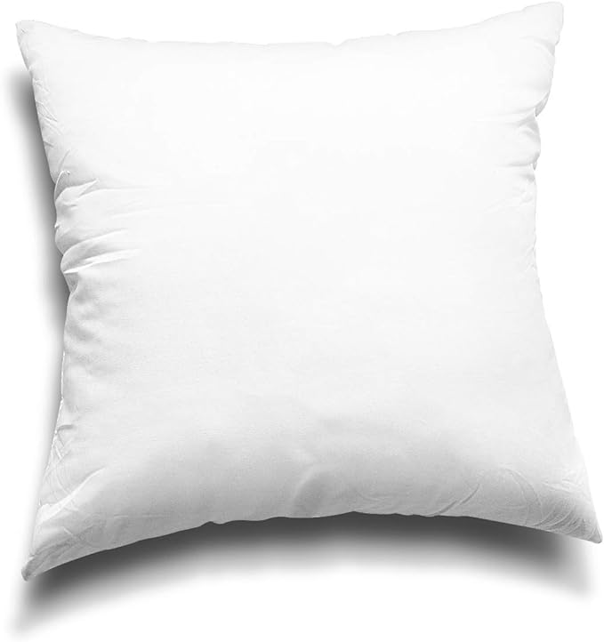 EDOW Throw Pillow Inserts, Set of 2 Lightweight Down Alternative Polyester Pillow, Couch Cushion, Sham Stuffer, Machine Washable. (White, 14x14)