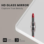 White Bathroom Mirror 72x36 Inch, White Metal Framed Bathroom Mirror for Wall, Rounded Rectangle Matte Bathroom Vanity Mirror, Tempered Glass, Anti-Rust, Horizontal/Vertical