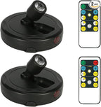 Cordless Spotlight Battery Operated, Indoor Plant Light, LED Display Puck Lights, Dimmable Accent Lighting with Remote, Uplight for Picture Tree Painting Gallery Dartboard Art Photo