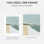 Homeforia 24x30 Poster Frame White, High End Oak 24 x 30 White Wood Picture Frames with Mat 18 x 24 for Photo, 24x30 Wooden Frame Matted to 18x24, 30x24 Large Frame, Tempered Glass, Wall Kit, Set of 1