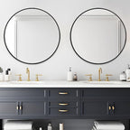 Fabuday Large Black Circle Mirror 36 Inch - Big Wall Round Mirror for Bathroom, Living Room, Bedroom, Hallyway, Matte Frame Metal Mirrors