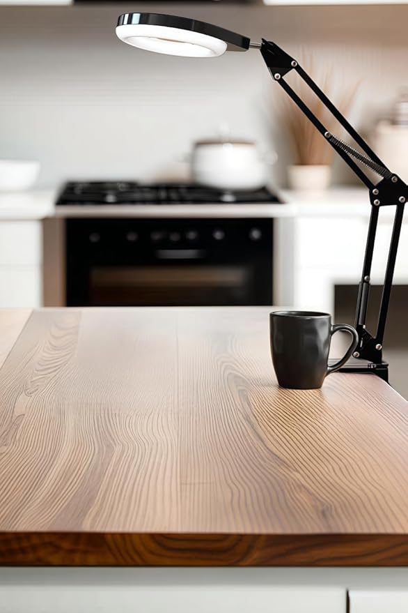 Magnifying Glass with Light, 10X & 5X Real Glass & Anti-Glare Lens, 5 Color Mode Stepless Dimmable LED Desk Magnifying Lamp, Hands-Free Desk Lamp with Clamp for Crafts Reading Repair Hobby (White)