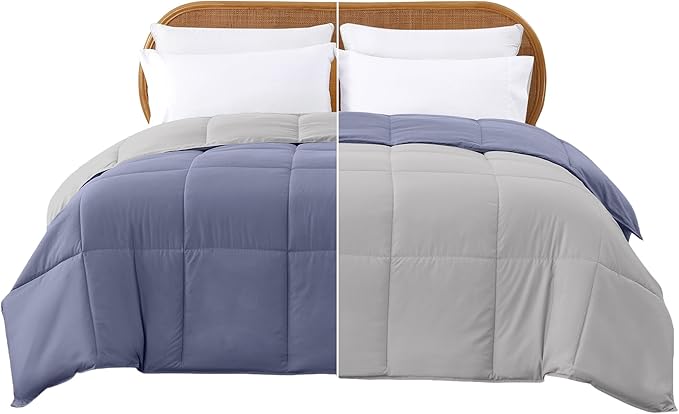 Modern Threads Down Alternative Reversible Comforter Deep Blue/Silver King