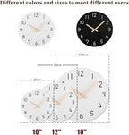 Plumeet 10'' Wooden Wall Clock Small Frameless Clocks with Silent Quartz Movement - Modern Style Village Wall Clocks Decorative Home Kitchen - Battery Operated (White)