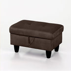 Ottoman Rectangular Storage Ottoman Bench, Flannel Footrest Stool Footstool with Lid for Living Room, Bedroom, Entryway, Coffee, 28.5"x19"x17.5"