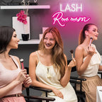 HDJSIGN Lash Room Neon Sign Eyelashes Light Pink Glow LED Sign USB Powered Neon Light for Lash Room Decor Girls Make up Beauty Room Decor Home Wall Decor Birthday Wedding Party Gift for Girls