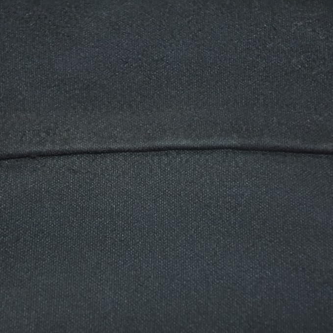 Round Shaped Goat Leather Handmade Eco-Friendly Black Pouf - 16"x16"x16", Plain Solid, Recycled Foam With Fibre Fill Stuffed, Leather Seating PF12