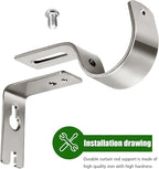6 Pieces Curtain Rod Brackets General Adjustable Curtain Rod Holder Wall Bracket Hooks Outside Mounted Blinds Curtain Rod Bracket with Screws for 1 Inch Diameter Curtain Rod (Antique Silver)