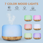 SACATR Essential Oil Diffusers for Home with 15 Oil Diffuser Sets, 500ml Aroma Diffuser for Essential Oils Large Room, Ultrasonic Cool Mist Diffuser Auto Shut-Off 4 Timers 15 Colors (15x5mL)