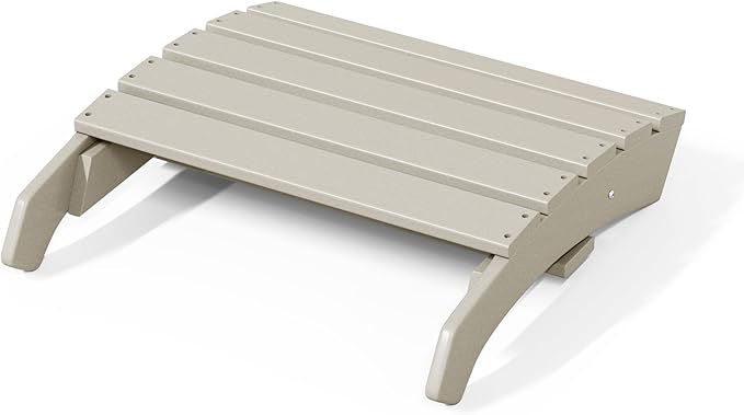 WestinTrends Dylan Outdoor Patio HDPE Adirondack Ottoman Footrest, Sand