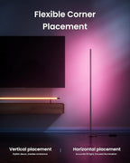 SwitchBot Floor Lamp with Matter, RGB, Warm Cool White, Corner Floor Lamp Compatible with Apple Home, Alexa, Google Home, 1200lm, Music Sync, Scene Modes, 16 Million Colors for Living Room Bedroom