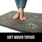 GORILLA GRIP 100% Waterproof All-Season WeatherMax Doormat 35x23, US Designed Natural Rubber, Stain and Fade Resistant, Low Profile Indoor Outdoor Door Mats, Easy Clean Patio Mat, Stone Paws
