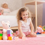 Pink Fluffy Rugs for Bedroom Girls: Area Rug 6x9 Pink Fuzzy Rug for Kids Room - Furry Rug Living Room Bedroom Decor