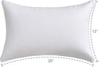 Oubonun 12 x 20 Lumbar Pillow (Set of 2) - 100% Cotton Cover - Rectangle Square Sofa Pillow Inserts - Decorative Pillow Pair - White Couch Pillow