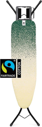 Brabantia Size A Compact Small Ironing Board (43x12 in) 7 Height Options, Adjustable Steam Iron Rest Holder (New Dawn) Non-Slip Feet, Anti-Collapse Child Locks