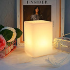 Mr.Go 6-inch Dimmable LED Night Light Mood Lamp for Kids and Adults - 16 RGB Colors - 8 Level Dimming - 4 Lighting Effects - Rechargeable - Remote Control - Decorative - Fun and Safe - White Cube