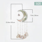 Agate Gemstone Big Dream Catcher 7 Chakra Tree of Life Dream Catcher with Crystal Stones Handmade Dreamcatcher Wall Decor for Adults Boys Girls,Bedroom,Garden,Bless Gift(Large Aqua Moon)