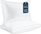Utopia Bedding Bed Pillows for Sleeping Standard Size (White), Set of 2, Cooling Hotel Quality, Gusseted Pillow for Back, Stomach or Side Sleepers