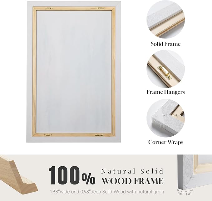 Large Framed Sage Green Abstract Landscape Wall Art for Living Room, 3 Piece Modern Canvas Prints Paintings Artwork for Walls, Minimalist Abstract Pictures for Hallway, Office Wall Decor 24x36 In