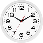Wall Clock Silent Non-Ticking Modern Clock Battery Operated 10 Inch Small Classic Analog Decorative for Kitchen, Living Room, Office, Bedroom, Bathroom (White)